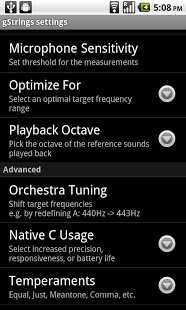 Tuner gStrings Ücretsiz (Android Bağlama, bas, gitar, piyano, keman akort yap)