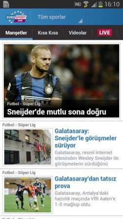 Eurosport.com Android Uygulaması