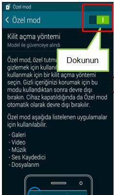 Galaxy S5 Özel Modda Öğe Gizleme Nasıl Olur?